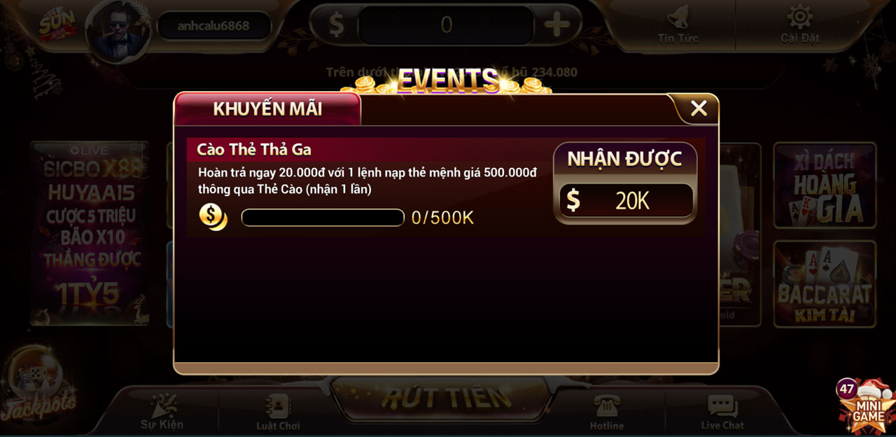 sự kiện game sunwin